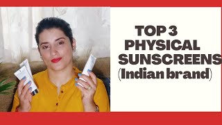 My TOP 3 Favorite PHYSICAL SUNSCREENS  Oily acne prone dry  combination skin Rachna Jintaa [upl. by Eneleh]