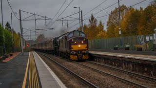 37676 45407 The Lancashire Fusilierand 57314 Conwy Castle Passing Coatbridge Central Platform 2 [upl. by Anahsak]