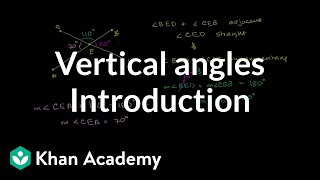 Introduction to vertical angles  Angles and intersecting lines  Geometry  Khan Academy [upl. by Anirehc686]