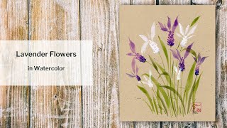 Lavender Flowers in Watercolor time lapse [upl. by Anit]