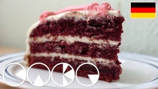 RED VELVET CAKE Deutsches Rezept [upl. by Chantalle]