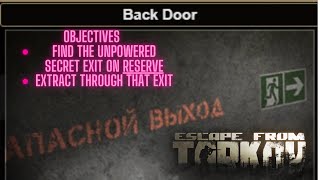 Back Door Escape From Tarkov Under A Minute Quest Guides Reserve Mechanic eft [upl. by Damita]