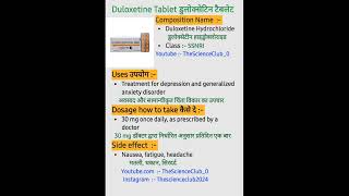 Duloxetine Tablet kyu laite hai or konsi bimari me kam aati hai shortvideo post surgical care [upl. by Levitan]