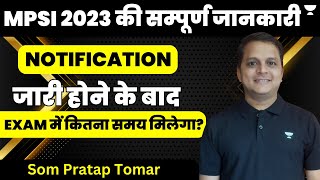 Complete information of Madhya Pradesh Sub Inspector 2023  MPSI  Som Pratap Tomar [upl. by Aniuqahs524]