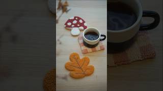 Punch needle coasters diyfalldecor punchneedle autumn diycrafts mushroom punchneedleart [upl. by Eatnahs]