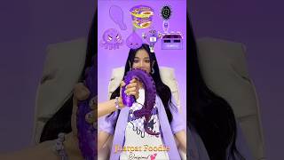 Random Purple Food ASMR Eating 🍇🦑💜 mukbang cure short [upl. by Nadabb12]