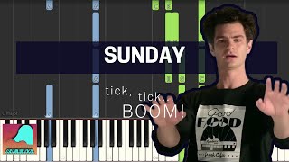 Sunday  Tick tick Boom  Piano Accompaniment Tutorial Synthesia [upl. by Nelan]