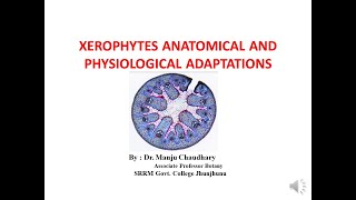 XEROPHYTES ANATOMICAL AND PHYSIOLOGICAL ADAPTATIONS BY DR MANJU CHAUDHARY [upl. by Orton]