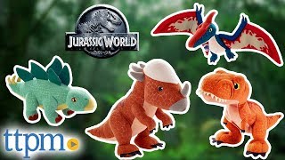 Jurassic World Dinosaurs  T Rex Pteranodon Stegosaurus Stygimoloch Stiggy Plush  Mattel Toys [upl. by Aramad]