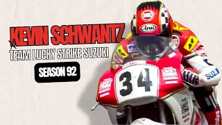 Kevin Schwantz Team Lucky Strike Suzuki Season 92 [upl. by Nnylharas247]