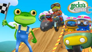 Grandmas Stunt Bike Show  Geckos Garage  Trucks For Children  Cartoons For Kids [upl. by Nnaaras334]