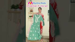 Chikankari kurta set haul chikankari kurtaset myntrahaul [upl. by Inaja]