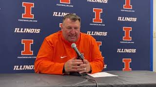 Iowa postgame Illinois coach Bret Bielema [upl. by Nennahs]