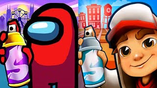 Subway Surfers Subway City 2022 Tagbot Space Outfit vs Among Us Rush Gameplay HD [upl. by Nongim]