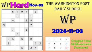 The Washington Post Daily Sudoku 20241103 1953 Hard [upl. by Mcculloch77]