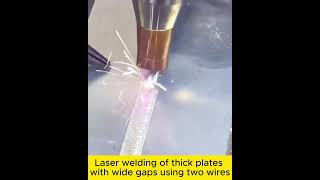 Thick plate wide gap laser double wire welding [upl. by Solitta]