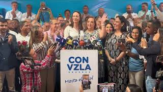 María Corina y alianza opositora inscribirán a Corina Yoris como representante unitaria [upl. by Juline]