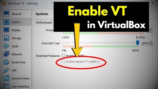 How to enable nested VTXAmdV On Virtualbox  Virtualbox enable nested vtxamdv greyed out [upl. by Alisen985]