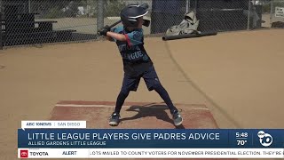 Little League players share tips for Padres as they face Dodgers [upl. by Wauters]