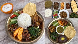 how to make Nepali Thali Recipe9 dishes in one thaliNepali Style Thali setNepali homemade Thaili [upl. by Covell]