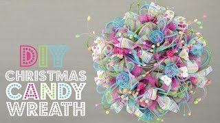 Deco Mesh Christmas Candy Wreath [upl. by Stewart465]