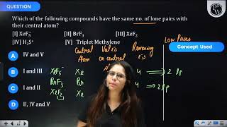 Which of the following compounds have the same no of lone pairs with their central atom IXeF [upl. by Eigla]