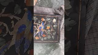 Pietra Dura  Black Marble Inlaypietraduramarbleinlayinlayblackmarbleinlay [upl. by Vahe336]