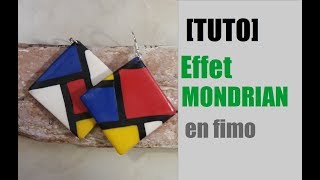 TUTO EFFET MONDRIAN EN FIMO  CERNIT [upl. by Yliak569]