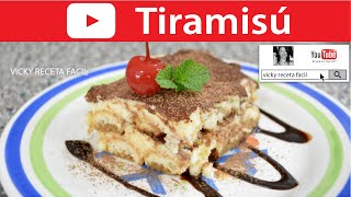 Pastel TIRAMISU sin horno  Vicky Receta Facil [upl. by Llesig812]