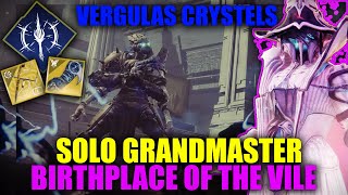 Solo Grandmaster Nightfall Birthplace Of The Vile Stasis Warlock With Vergulas Curve Crystals Build [upl. by Otter370]