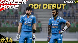 ODI DEBUT 🇮🇳  Magical Bowling  Cricket 24 Career Mode 34  careermode cricket24 [upl. by Dnomar216]