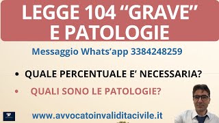 PATOLOGIE CHE DANNNO DIRITTO ALLA LEGGE 104 quotGRAVEquot [upl. by Laertnom]