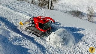 PistenBully 600  Winter Wonderland  Samnaun  Ischgl  Radlader CAT  Drone [upl. by Ydner]