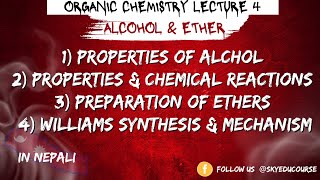 Alcohol and Ether  Organic Chemistry  Bsc  TU  Nepal [upl. by Michigan]