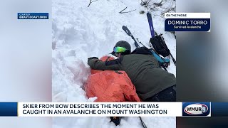 New Hampshire man shares scary moment he is caught in an avalanche while skiing on Mount Washington [upl. by Eriuqs]