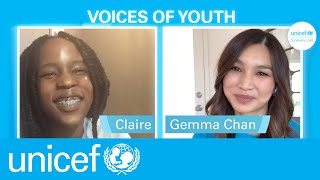 Gemma Chan speaks ‘equity’ with 16yearold Claire for World Children’s Day  UNICEF [upl. by Sarson]