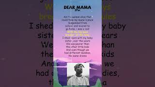 2Pac  Dear Mama Lyrics shorts [upl. by Persis40]