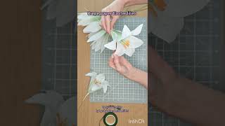 Easter lilies from paper diy flowers papercraft easter lily artandcraft tutorial [upl. by Acirem615]