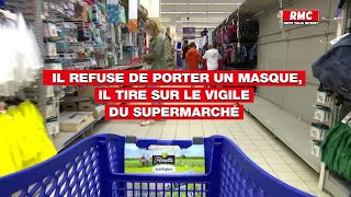 Un vigile de supermarché blessé par balles après avoir refusé l’accès à un homme sans masque [upl. by Annairdna177]