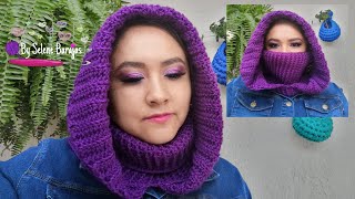 💜Cuello con GORRO tipo capucha 💜crochet [upl. by Felisha]