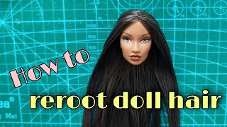 how to reroot doll hair reroot tutorial [upl. by Conny]