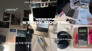 WEEKEND STUDY ROUTINE 🎧💻 prep for midterm season super productive study sessions helpful tips [upl. by Dong]