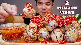 BALUT WITH EXTREME SPICY CHILI VINEGAR  Mukbang Asmr  ALFIE EATS [upl. by Yrruc]