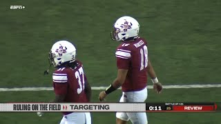 New Mexico State QB nearly gets ejected for targeting [upl. by Eelahs]