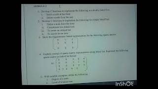 DSA IMPORTANT QUESTIONS 3rd sem [upl. by Trilley]