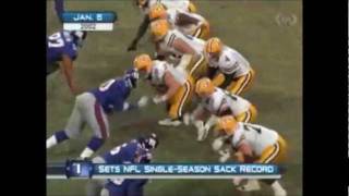 Video Of Michael Strahan quotBreakingquot The Sack Record The Most Bogus In All Of Sports [upl. by Yaresed]