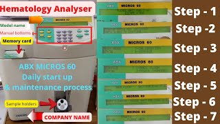 ABX MICROS 60 daily start up amp maintenance process  Horiba medicallabtechnologysajal6903 [upl. by Llemhar]