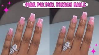 12 POLYGEL NAILS 😱 AMAZON HAULREVIEW  PINK FRENCH WITH PEARL OUTLINE [upl. by Marty]