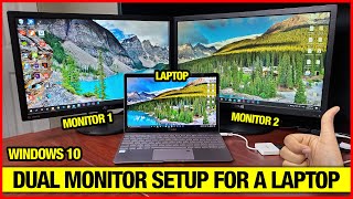 Dual Monitor Setup for Laptop With One USB C Port Windows 10 [upl. by Aileon]