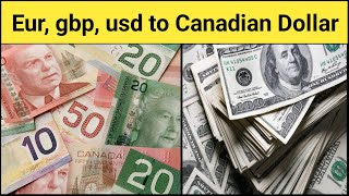 Exchange Rate Today Canadian dollar  EuroPoundYen Rate in Canada Currency [upl. by Stolzer]